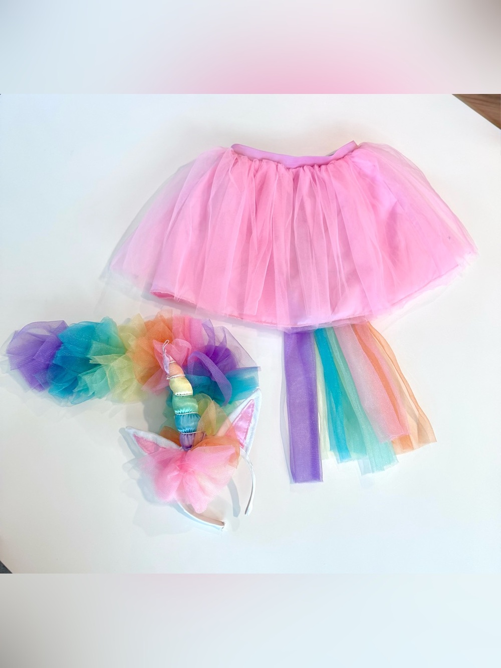 Target Pink Tutu Set with Rainbow Tail and Unicorn Headband One Size (Kids)